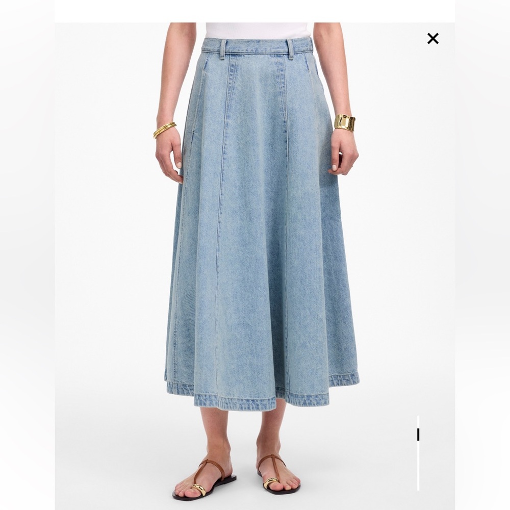 Madewell Light Blue Denim Midi Skirt